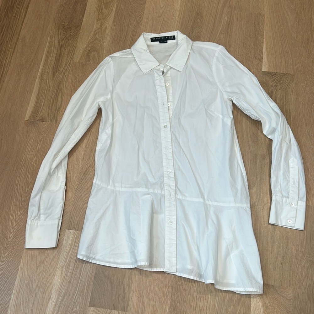 Veronica Beard White Button Down Collared Shirt A… - image 1